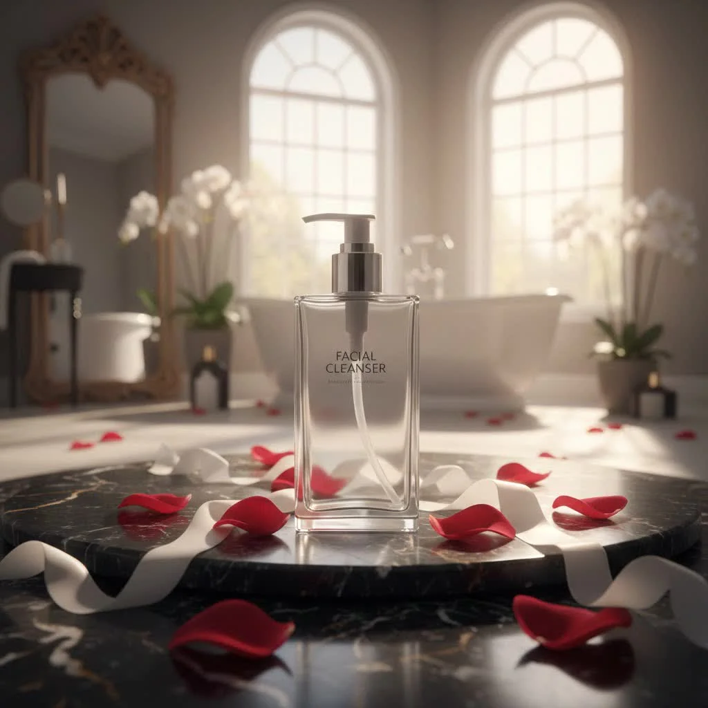 Woman gently cleansing her face