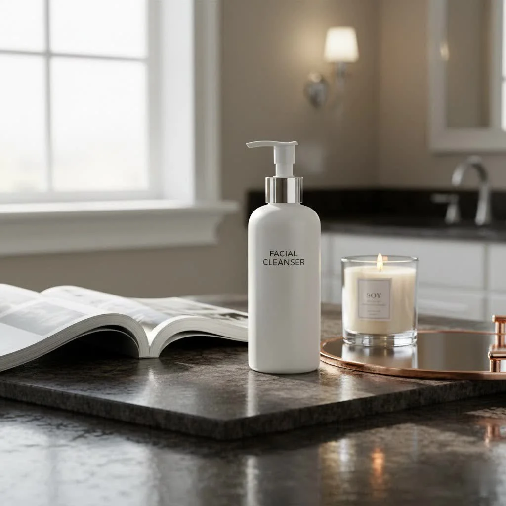 Close-up of a woman gently washing her eczema-prone face